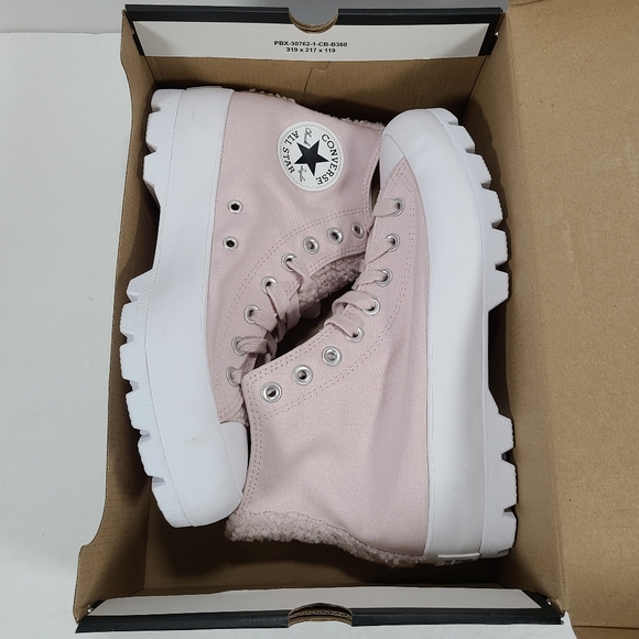 Converse CTAS Lugged Hi Barely Rose White Chunky High Top Sneaker Women Size 9.5 - Picture 11 of 12